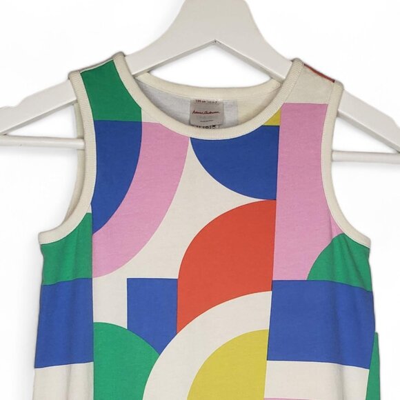 Hanna Andersson Girls Modern Geo Multi Color Tank Dress 6 to7 - Picture 3 of 7